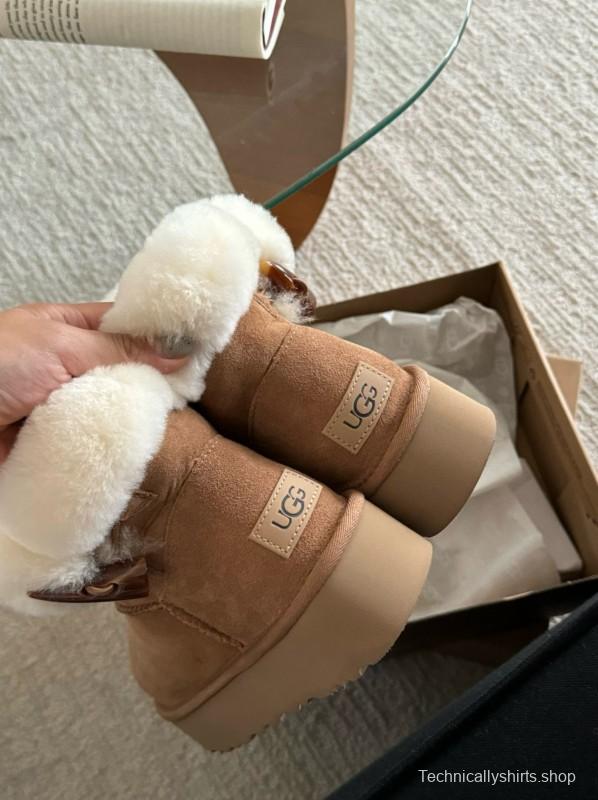 2024 Women UGG Antelope Brown Suede Shearling Short Boots MJ00170