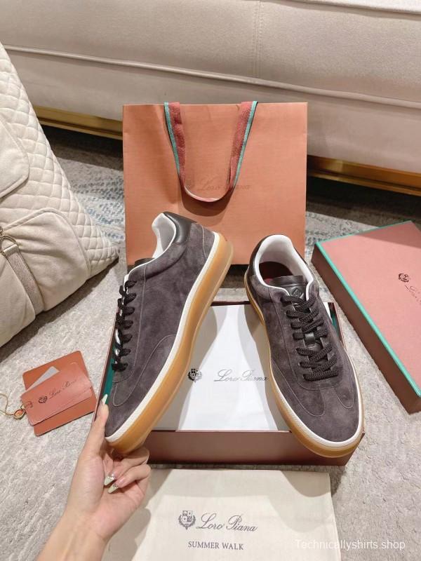 2025 Unisex Le Parmentier Grey Suede Leather Sneakers Top Version LY00320(F)/LY00330(M)