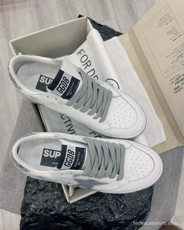2024 Unisex GGDB White Silver Leather Sneakers MJ00260