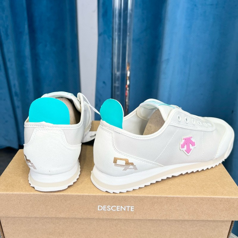 2024 Unisex DESCENTE迪桑特 White Pink Canvas Sneakers