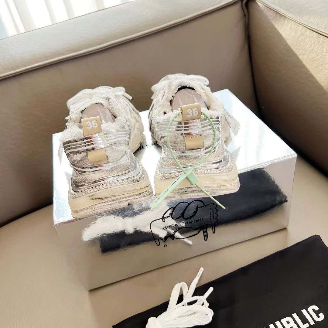 2025 Women Smile Republic White Silver Mesh Leather Sneakers