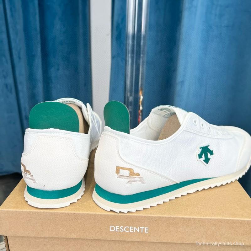 2024 Unisex DESCENTE white green canvas sneakers MJ00280