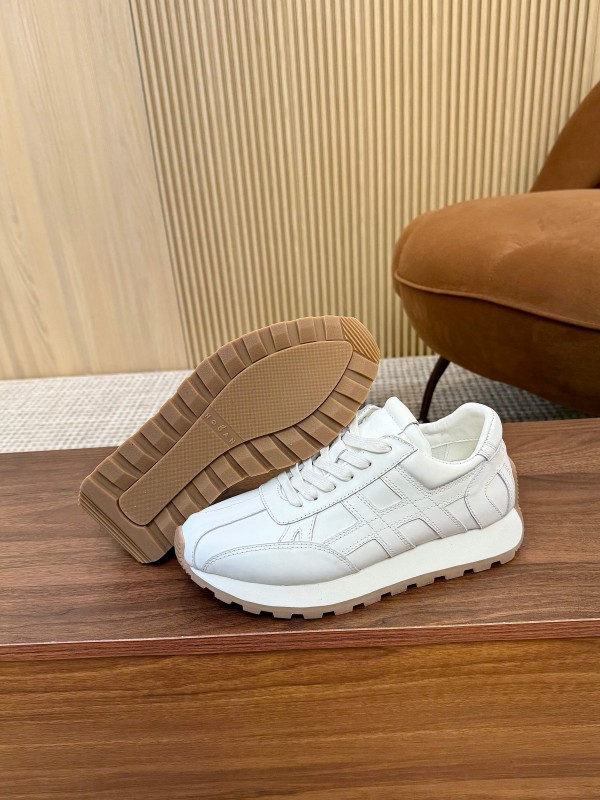 2025 Unisex HOGAN White Leather Suede Sneakers H671