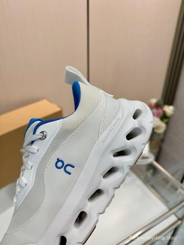 2025 Women Loewe White Blue Mesh Leather Sneakers