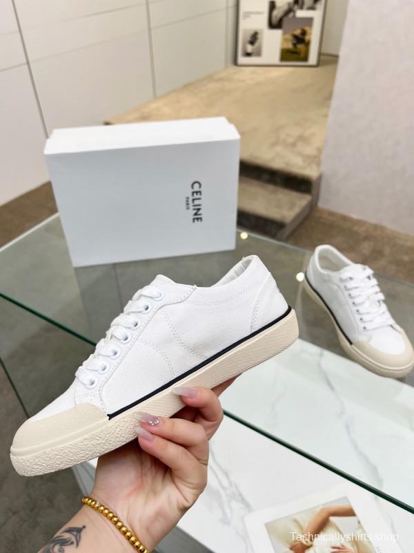 2025 Women Celine White Canvas Sneakers LY00210