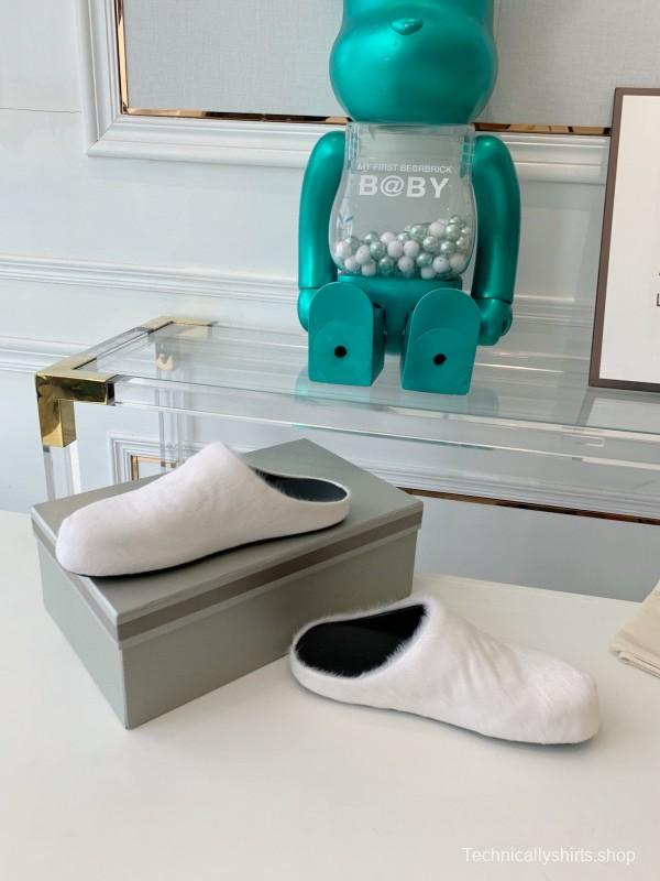 2024 Unisex Marni White Leather Slippers