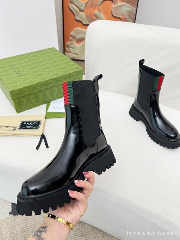 2024 Women Gucci Black Leather Boots MJ00340