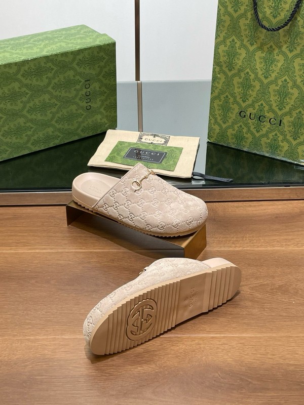 2024 Slippers Gucci Beige Leather Mule MJ00280