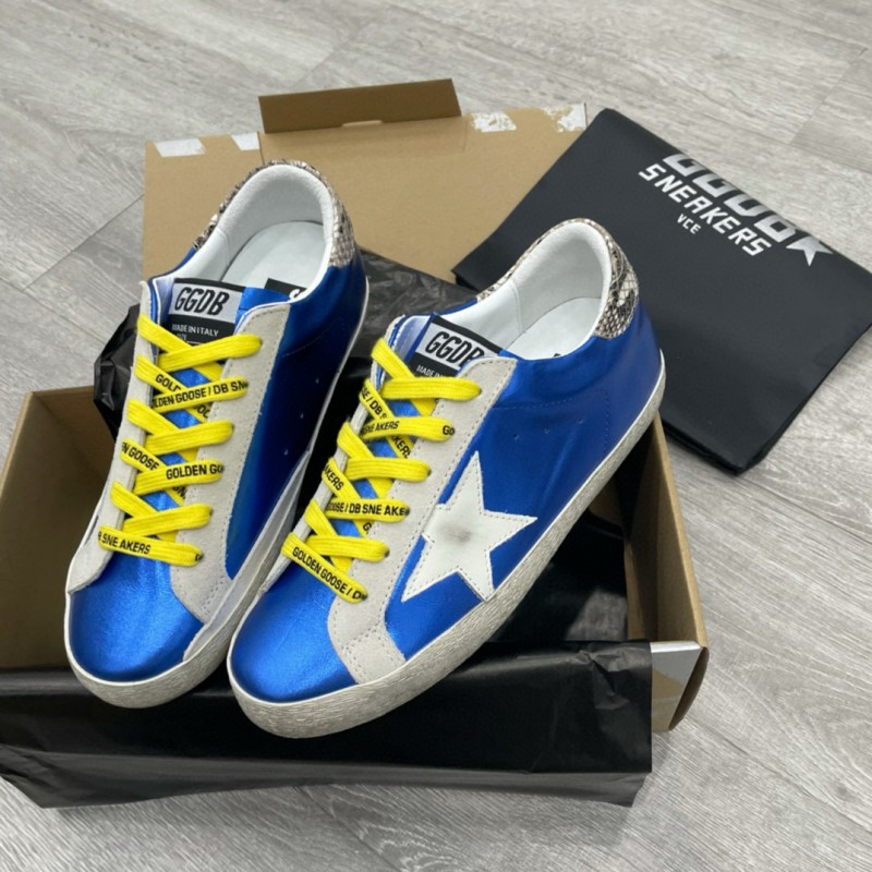 2025 Unisex GGDB Blue White Leather Sneakers