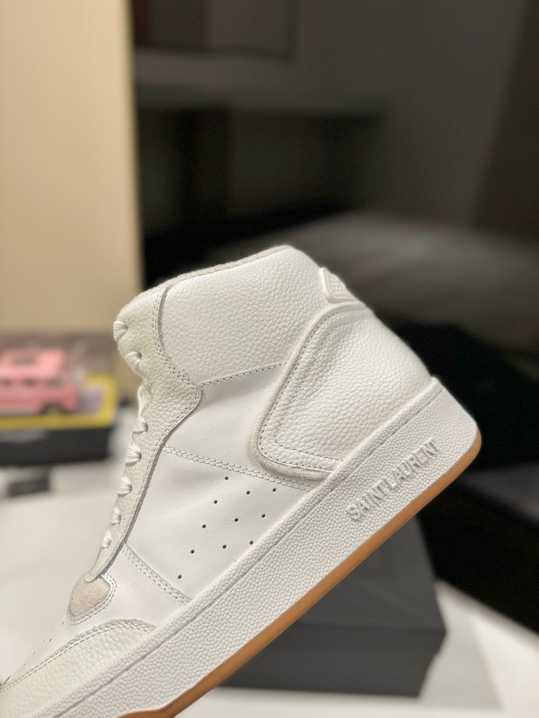 2024 Men Yves Saint Laurent white leather high top sneakers MJ00390