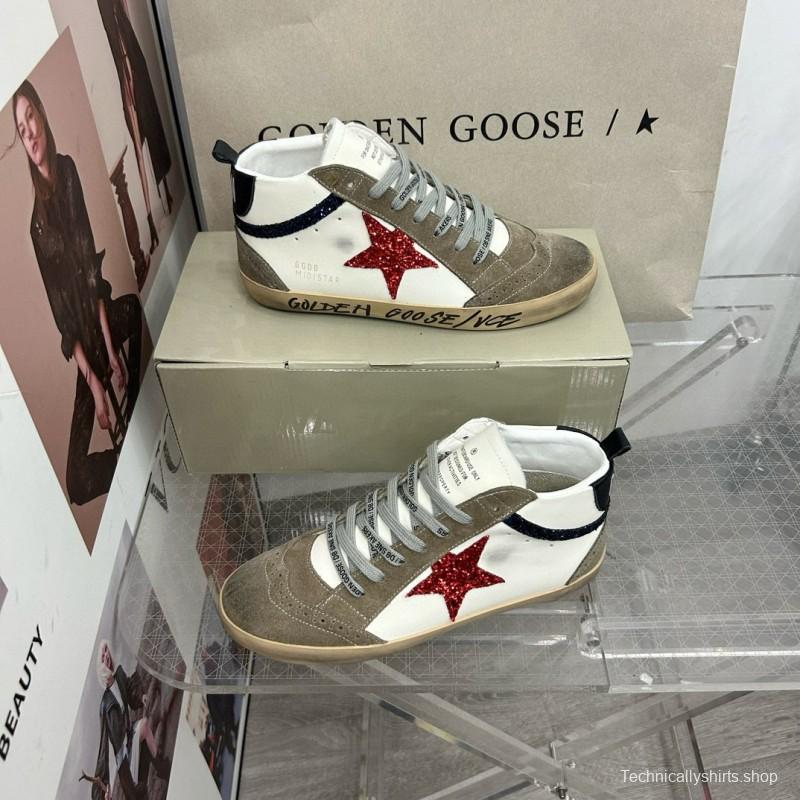 2024 Unisex GGDB White Red Glitter Suede Leather Sneakers MJ00300