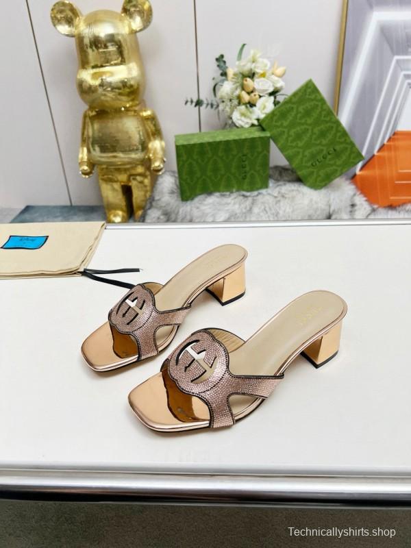 2025 Gucci Beige Leather Slippers MJ00190