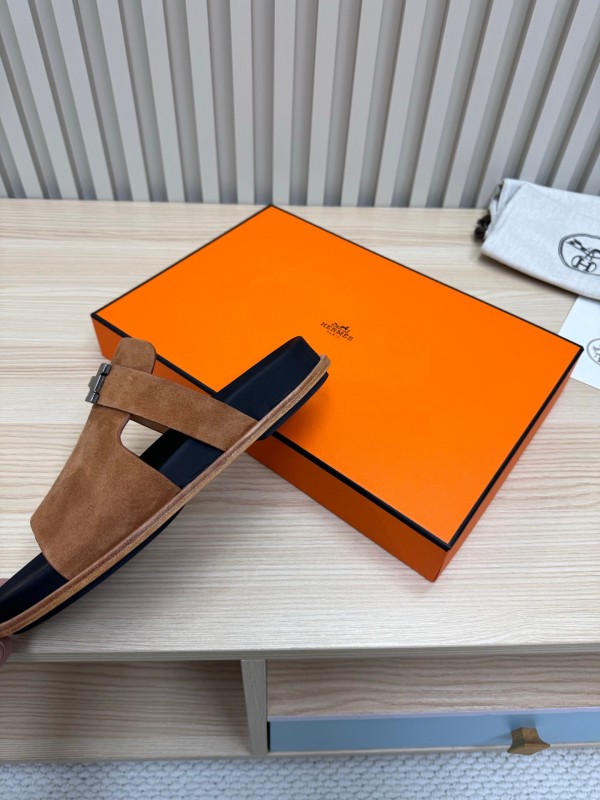 2025 Slippers Hermès Brown Suede Slippers