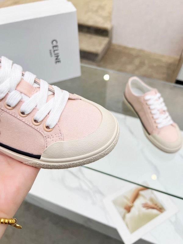 2025 Women Celine Pink Canvas Sneakers LY00210