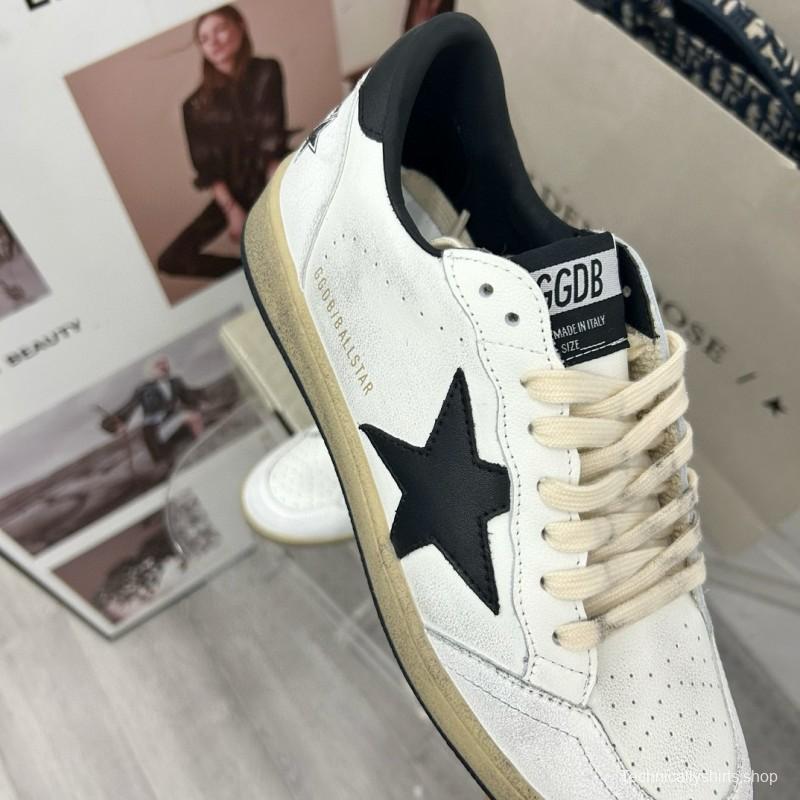 2024 Unisex GGDB White Black Leather Low Top Sneakers MJ00260