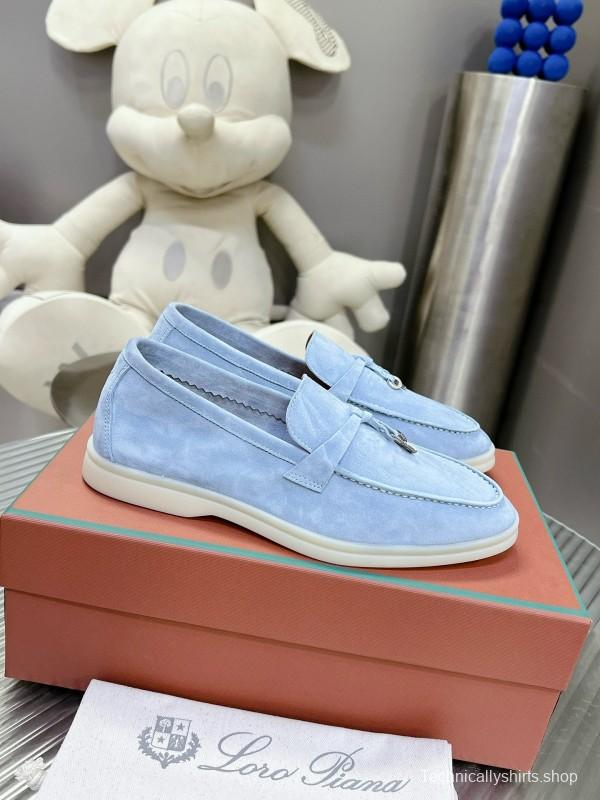 2024 Unisex Le Parmentier light blue suede Loafers MJ00270