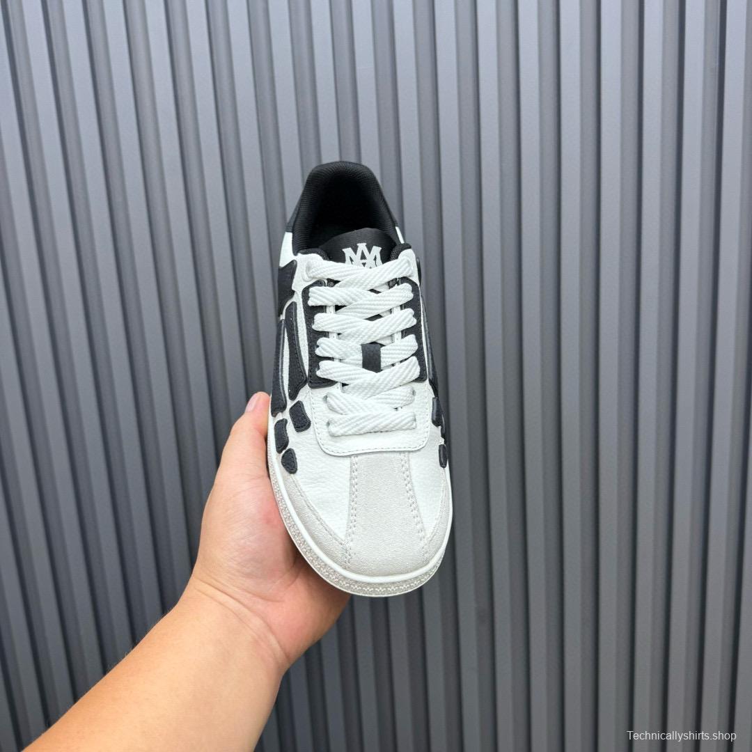 2024 Unisex Amiri White Black Leather Sneakers MJ00300