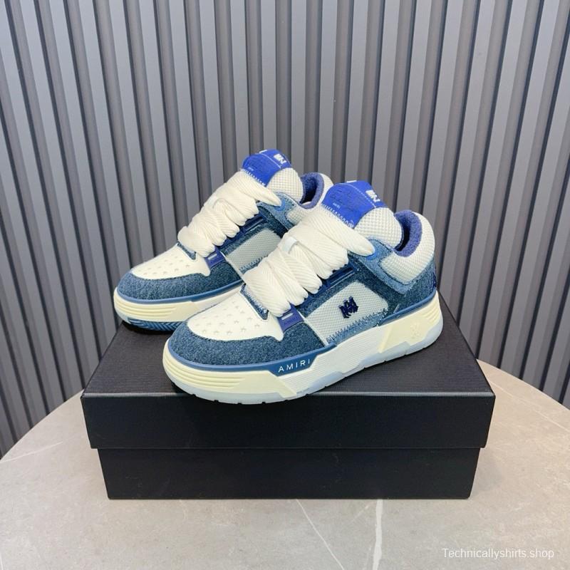 2024 Unisex Amiri blue white denim mesh sneakers MJ00360