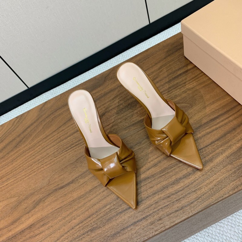 2025 Women Gianvito Rossi Brown Leather Stiletto Heels