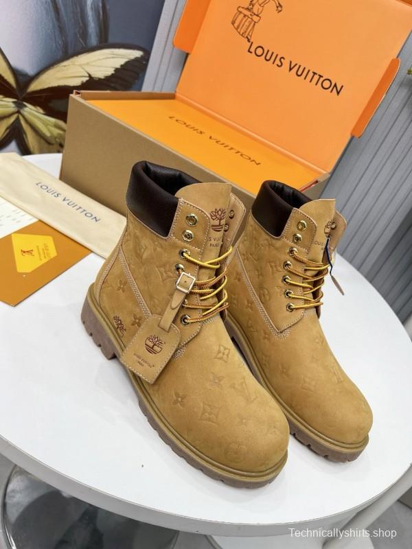 2024 Unisex Louis Vuitton Brown Nubuck Leather Ankle Boots Monogram MJ00450