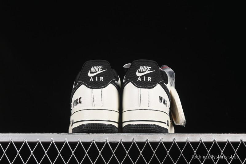 Nike Air Force 1'07 Low Black White Triple Swoosh Casual Sneakers - SC9207-537