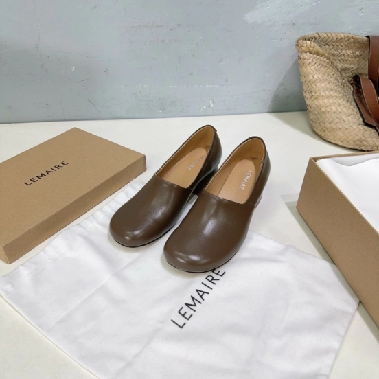 2025 Women Lemaire Brown Leather Loafers