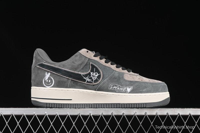 Nike Air Force 1'07 Low Grey Faced Prince Casual Sneakers - YD2452-808
