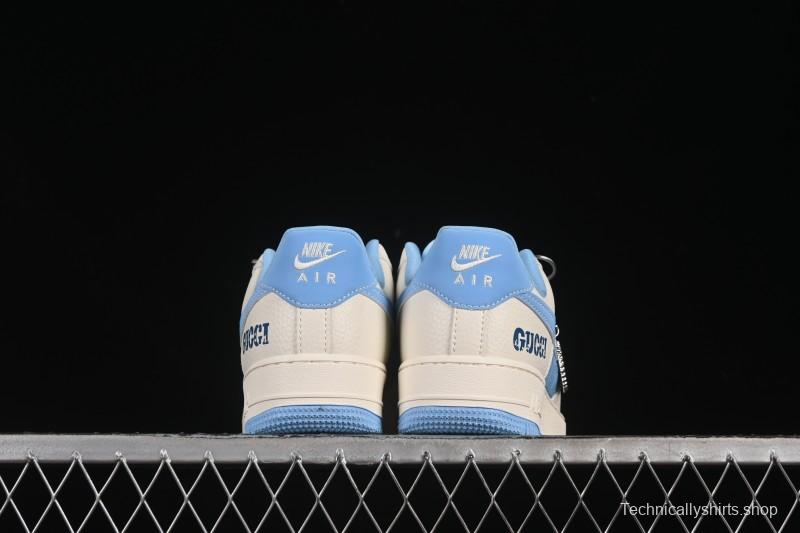 Nike Air Force 1 '07 Low Gucci Collaboration Ice Blue Low-Top Casual Sneakers - DF0188-067
