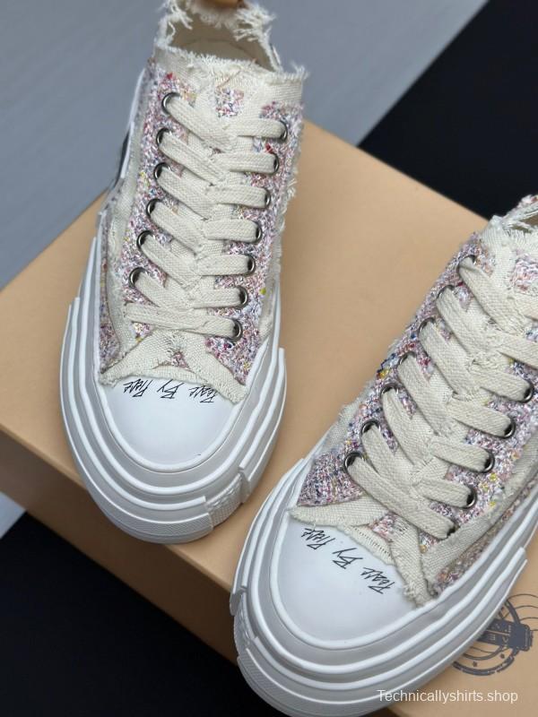 2025 Unisex XVESSEL White Canvas Plimsolls Vulcanized AS00260