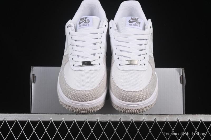 Nike Air Force 1'07 Low Denim Small Swoosh Casual Sneakers - ZH0316-092