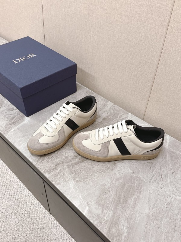 2025 Unisex Dior Black White Grey Leather Suede Sneakers Matchpoint B01 KFY00300