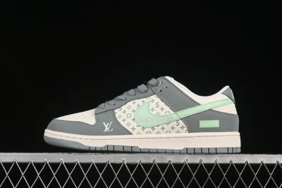 Nike SB Dunk Low LV Collaboration Gray Anniversary High-End Custom Low-Top Casual Skate Shoes ZH2598-278