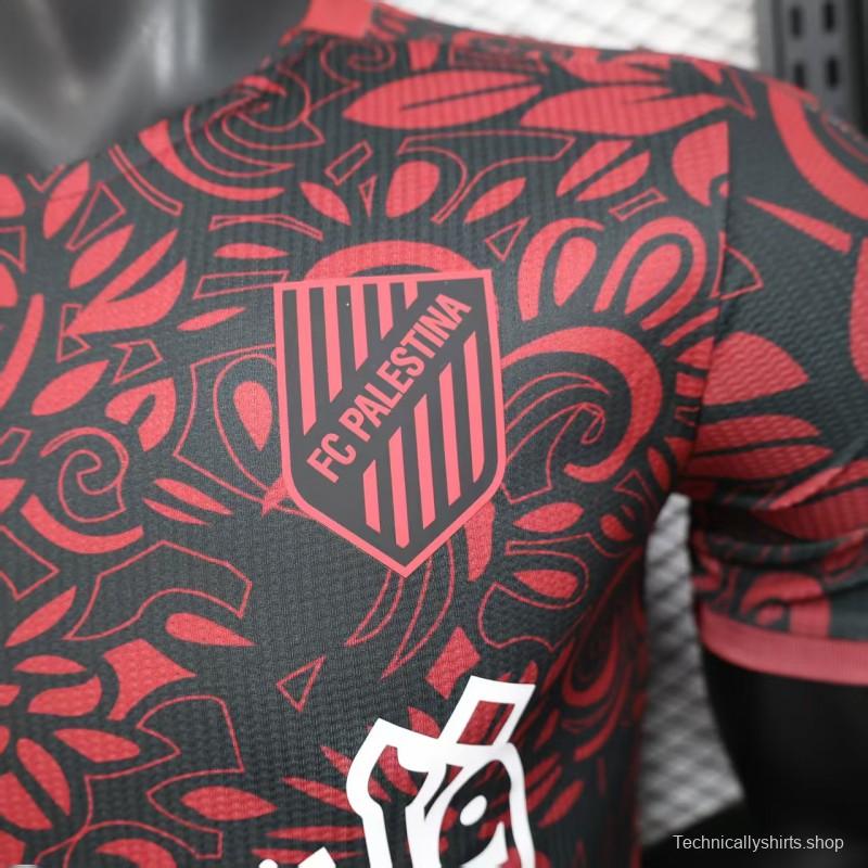 Player Version 25/26 FC Palestine Red with Traditional Floral Pattern Jersey
