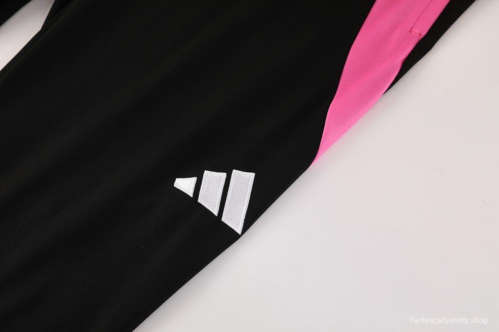 2025 Adidas Orange & Black with Leopard Print Pattern Half Zipper Jacket +Long Pants