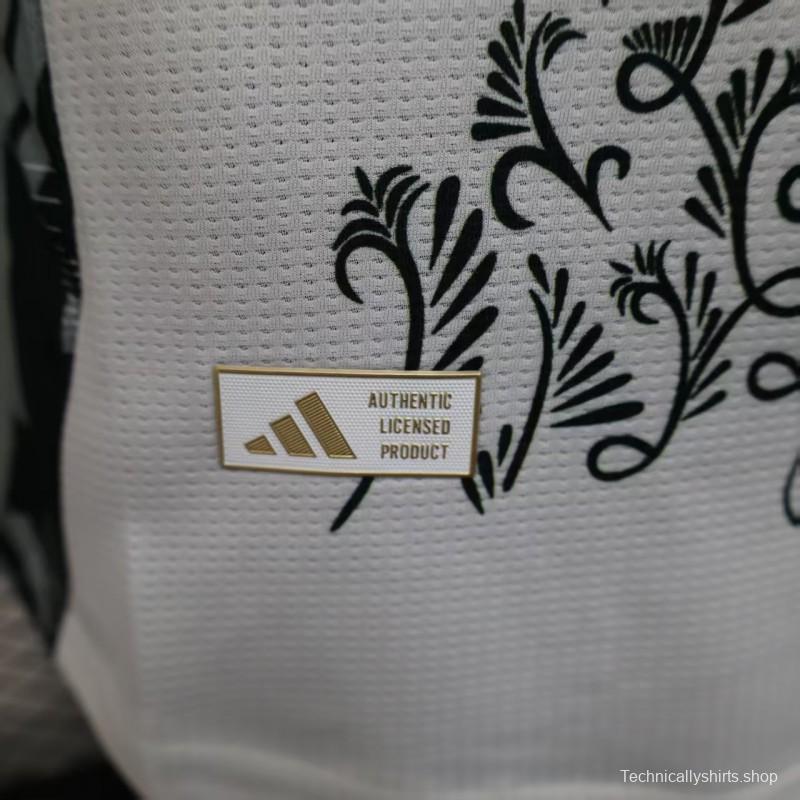 Player Version 2025 Algeria White with Traditional Pattern Jersey
