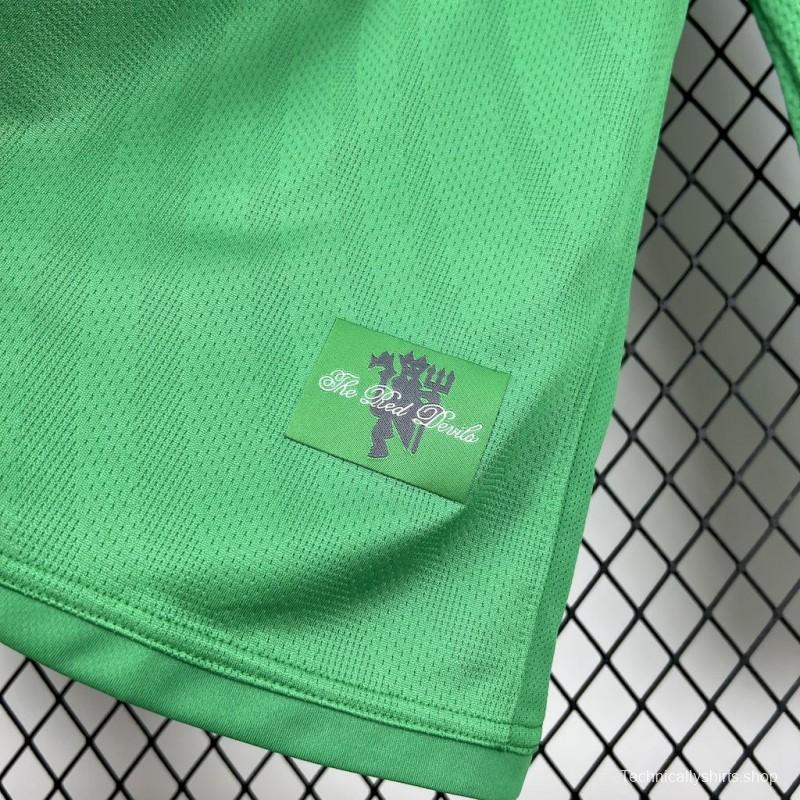 2007/08 Manchester United Green Goalkeeper Long Sleeves Retro Jersey