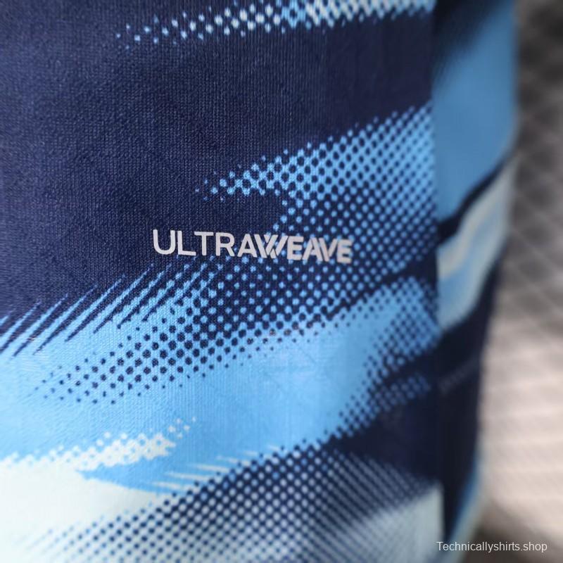 Player Version 25/26 Olympique de Marseille Blue with Gradient Wave Pattern Jersey