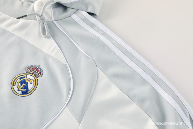 25/26 Real Madrid Hoodie Full Zipper Jacket + Long Pants