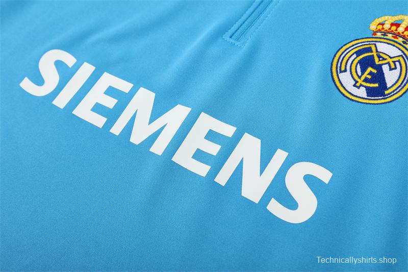 Retro 05/06 Real Madrid Light Blue Half Zipper Jacket