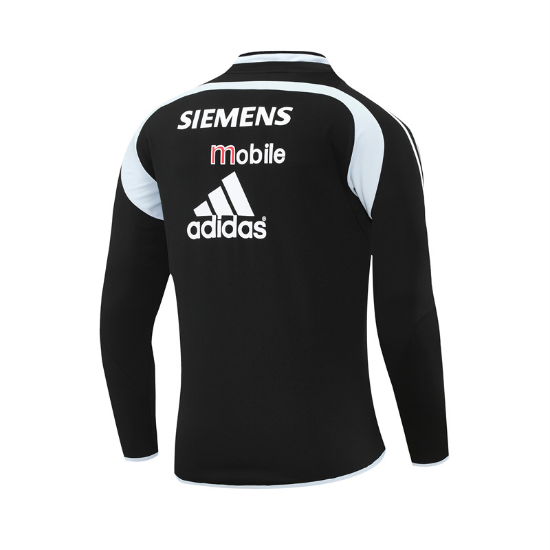 Retro 04/05 Real Madrid Black Half Zipper Jacket