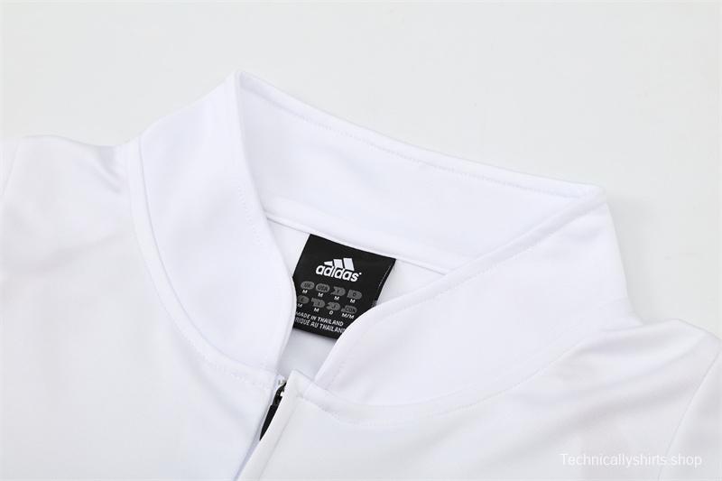 Retro 03/04 AC Milan White Half Zipper Jacket+Long Pants