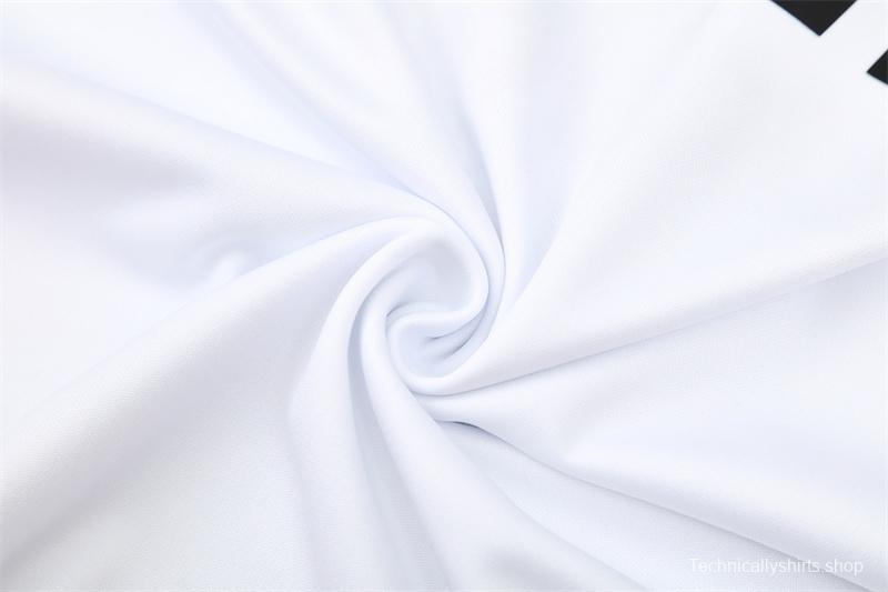 Retro 09/10 Real Madrid White Half Zipper Jacket+Long Pants