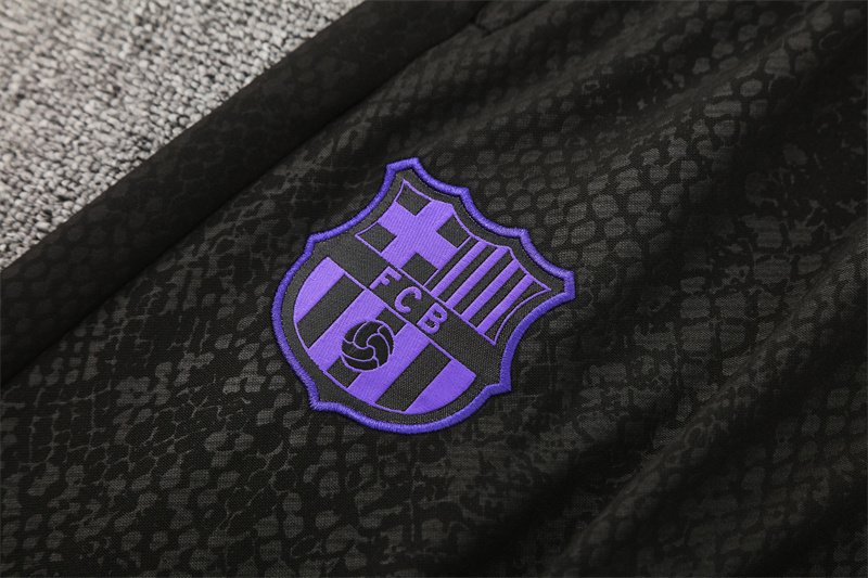 25/26 Barcelona Black Joint Edition Half Zipper Jacket+Long Pants