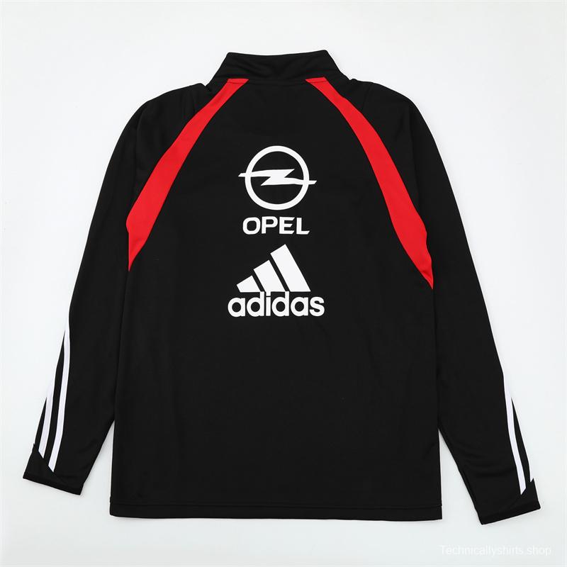 Retro 03/04 AC Milan Black Half Zipper Jacket+Long Pants