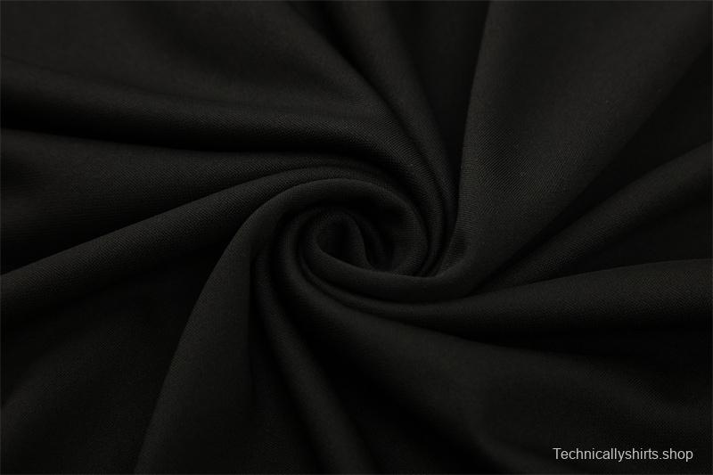 25/26 Portugal Black Half Zipper Jacket+Long Pants