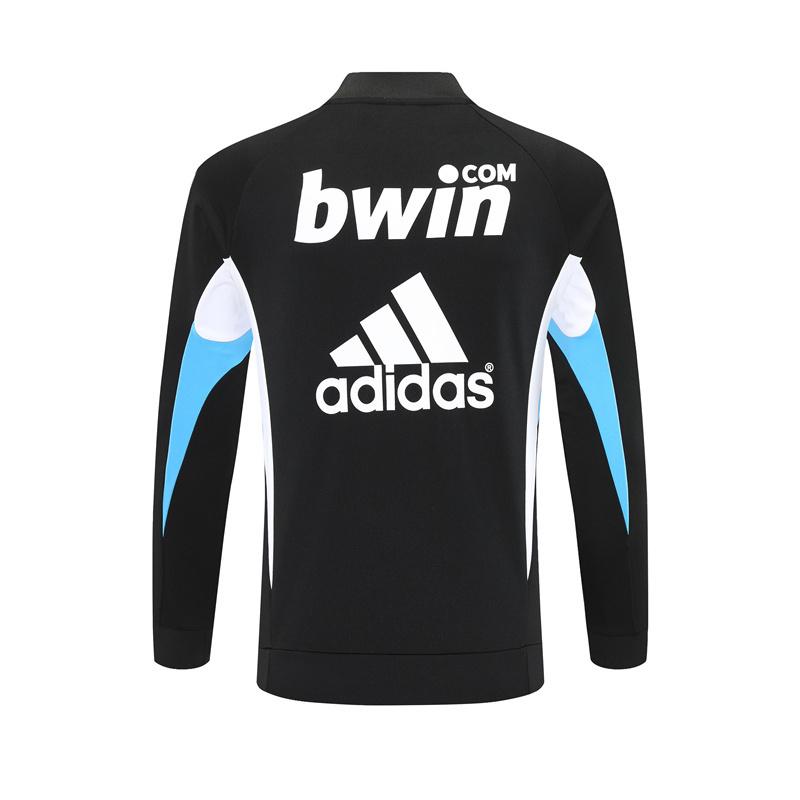Retro 08/09 Real Madrid Black Half Zipper Jacket+Long Pants