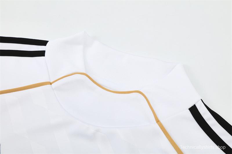 Retro 11/12 Real Madrid White Half Zipper Jacket