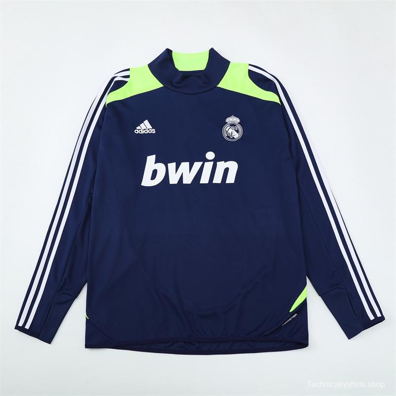Retro 12/13 Real Madrid Royal Blue Half Zipper Jacket+Long Pants