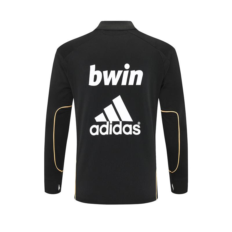 Retro 11/12 Real Madrid Black Half Zipper Jacket