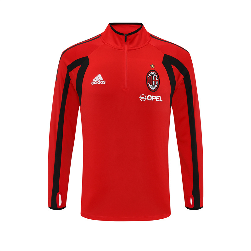 Retro 05/06 AC Milan Red Half Zipper Jacket